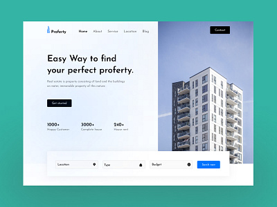 Real Estate Website Header Design ui ui design uiux