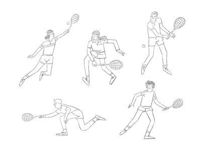 Tennis Players (Sketch) character illustration motion movement procreate sketch sport tennis