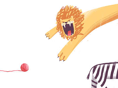 (Obvious) Choise ball cat character illustration lion motion procreate roar texture zebra