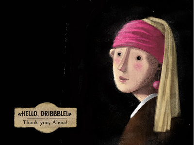 Hello, Dribbble! debute first shot girl hello dribbble pearl earring vermeer