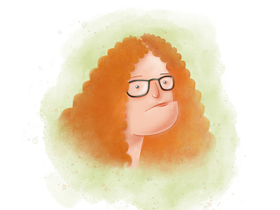 Inspiring redhead character girl glasses illustration portrait redhead texture