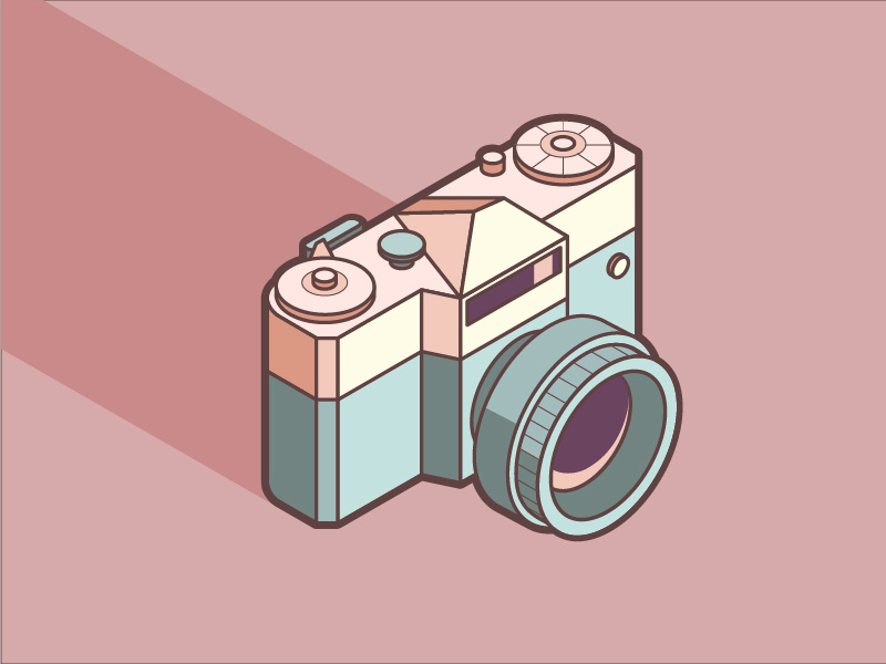Zenith old-fashioned photo soviet film camera zenith vector isometric camera