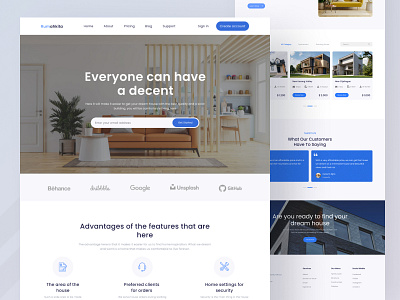 Rumahkita - Real Estate Landing Page 🏚 achitecture agency agent apartement blog building concep creative finance growth house landing page loan minimalist propeties real estate residance ui web design workplace
