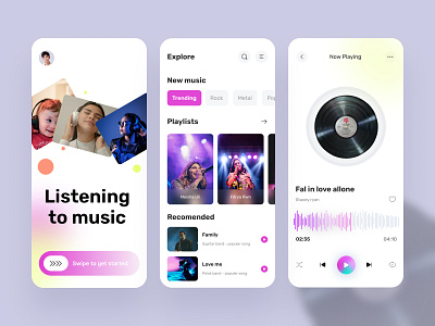 Music App | Exploration app application clean design listening mobile music song ui website