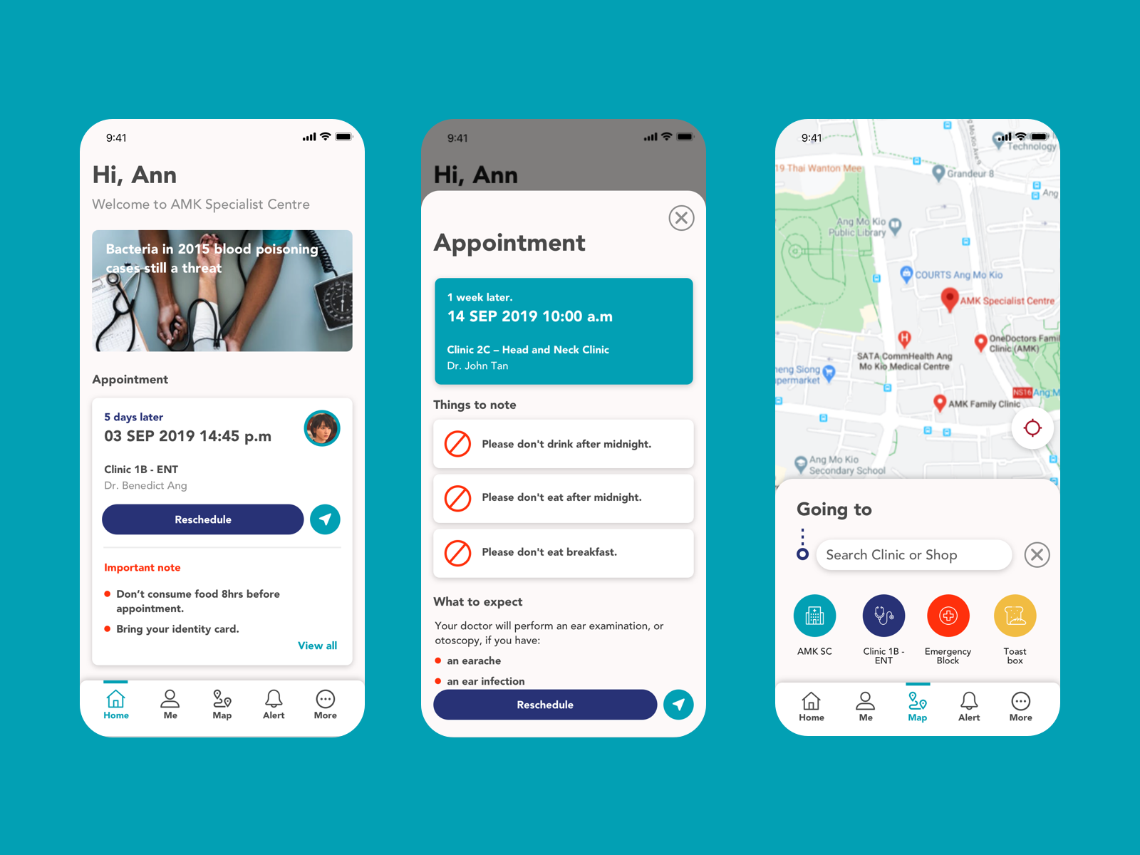 Hospital app UI concept by YIYUN LIN on Dribbble