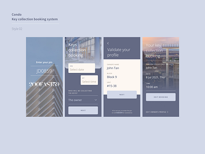Condo Key collections booking system - style02 app condo key management ui
