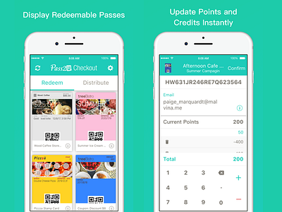 Pass2U Checkout App UI app checkout pass pass2u pos redeem ui wallet