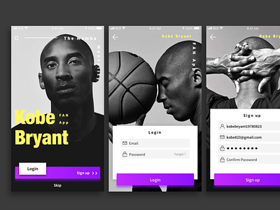 Daily UI Design Challenge  / Kobe Bryant Fan App