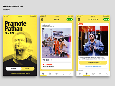 Daily UI Design Challenge/Pramote Pathan Fan App app contest cute fan feed idol login thailand ui ux