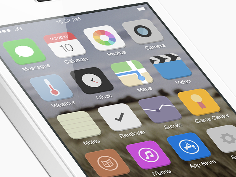 A better iOS 7 ios7 ios7 mockup ios apple ios 7 mockup mockup home ios 7 home ios7 home graphicure