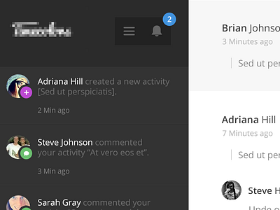 Notifications message notifications sidebar social timeline