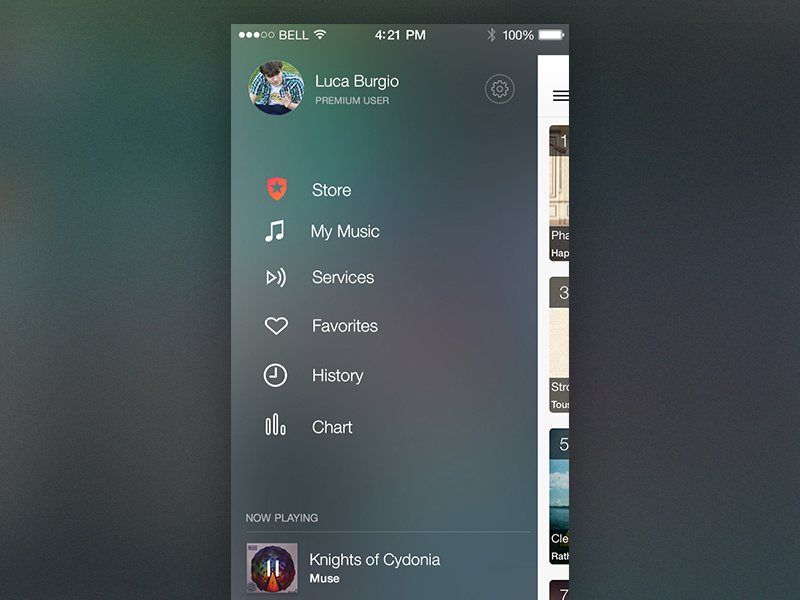 iPhone Sidebar by Luca Burgio for Musixmatch on Dribbble
