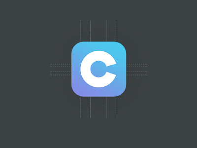 Working on blue c logo guideline icon ios ios icon logo working on