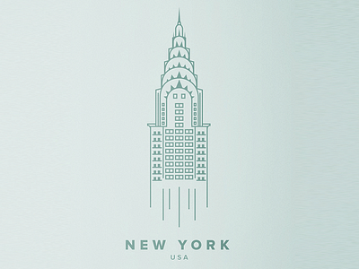 New York Illustration chrysler building city illustrated illustration new york nyc poster