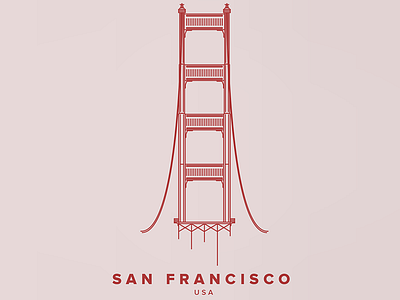 Illustration #2 San Francisco city golden gate illustrated illustration poster san francisco sf