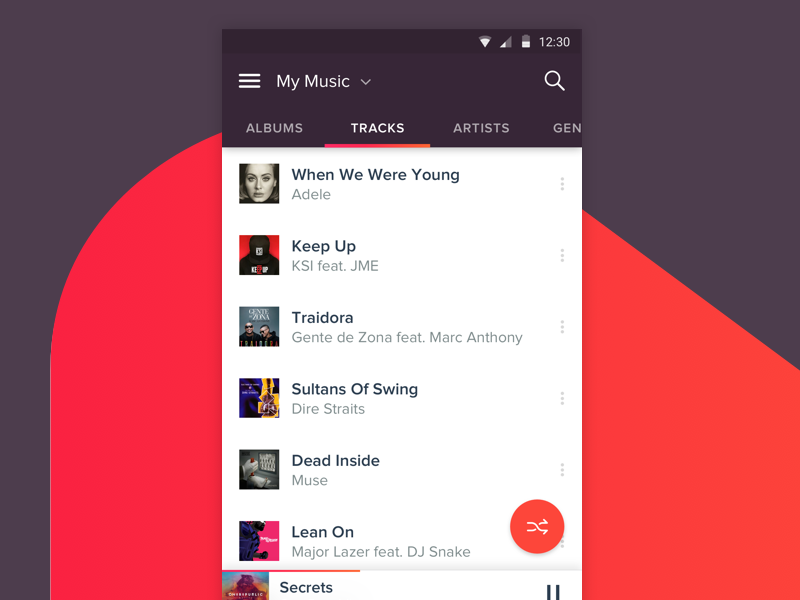 A new dress pager music ui dark violet ios android player songs lyrics musixmatch