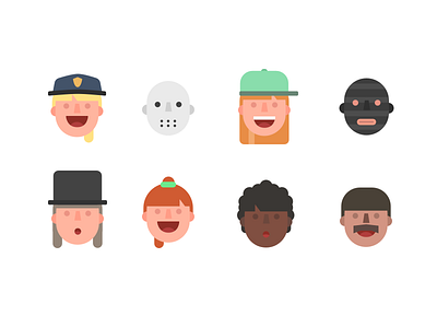 Some Friendly Faces face faces flat illustration people person structure