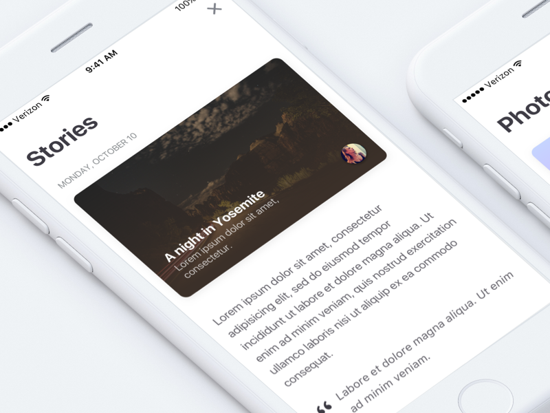 App Exploration ux ui typography typo stories reading app iphone ios11 concept cards apple app