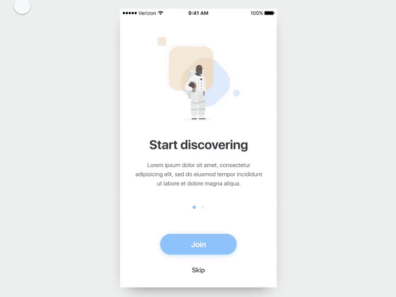 Studio - A first impression animation app discover illustration invision ios prototype sign up studio tour
