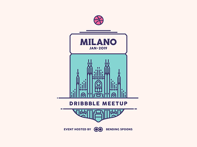 Announcing Milan Dribbble Meetup 2019 badge dribbble illustration logo meeting meetup milan