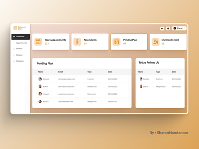 Health Care / Hospital Dashboard UI Design