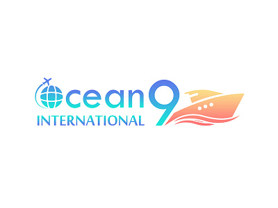 Ocean 9 Logo Design advertising branding export import international ocean