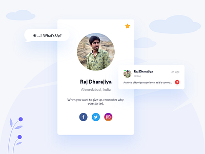 Profile Card app card design chat chat app creative dashboard dashboard design dashboard ui design graphics illustration illustrator message app messages mockup photoshop ui ui design ux vector