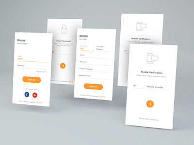 Sign in/Sign up Flow animation app branding design forgot password graphics icon login login design login screen logo mockup otp photoshop register sign up ui ui design ux vector