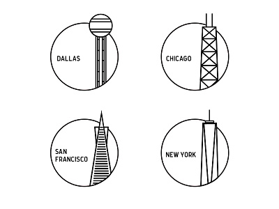 City Icons / Badges chicago city badges city icons dallas iconography illustration new york san francisco united states