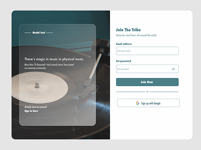 Daily UI Challenge #001 - Sign Up Page collectui community dailyui dailyuichallenge record store sign up sign up page ui uichallenge uxui web web design