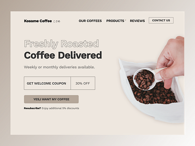 Daily UI Challenge #003 - Landing Page coffee daily ui challenge landing page ui ui challenge ui design ux ui