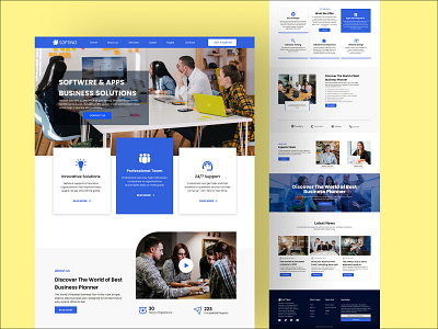 Business Solutions Company Landing Page branding business design landingpage softwarecompany ui ux visuals