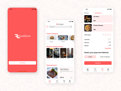 FoodZone | Food Delivery App UX/UI Design app app design casestudy design food food delivery foodzone ui ux