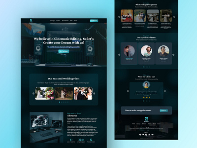 Emu's Creation Website Landing page! branding creative website dark theme emus creation graphic design interaction design logo ui ux website design