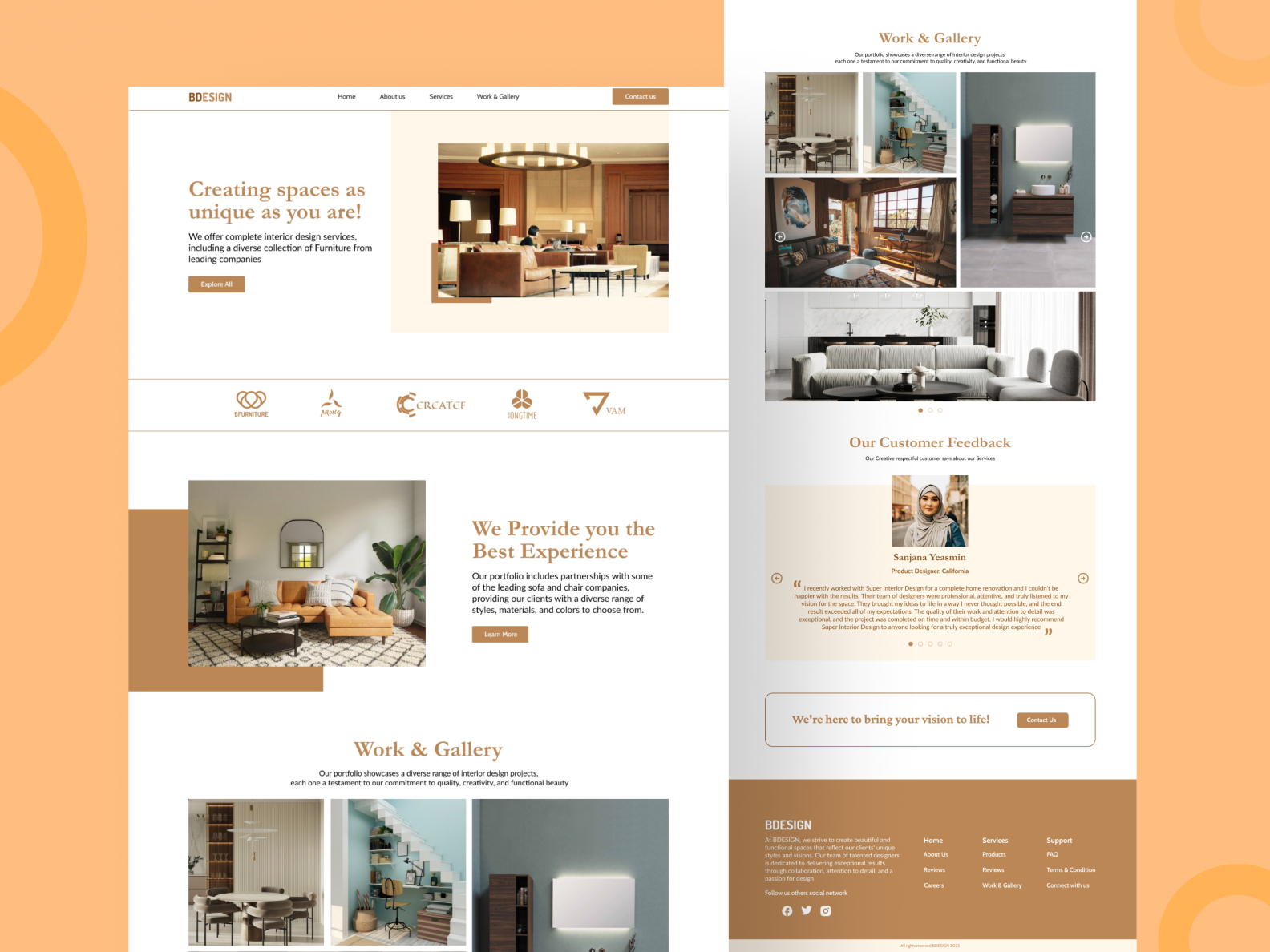 Interior Design Service Website Landing Page by Abdullah Noman on Dribbble