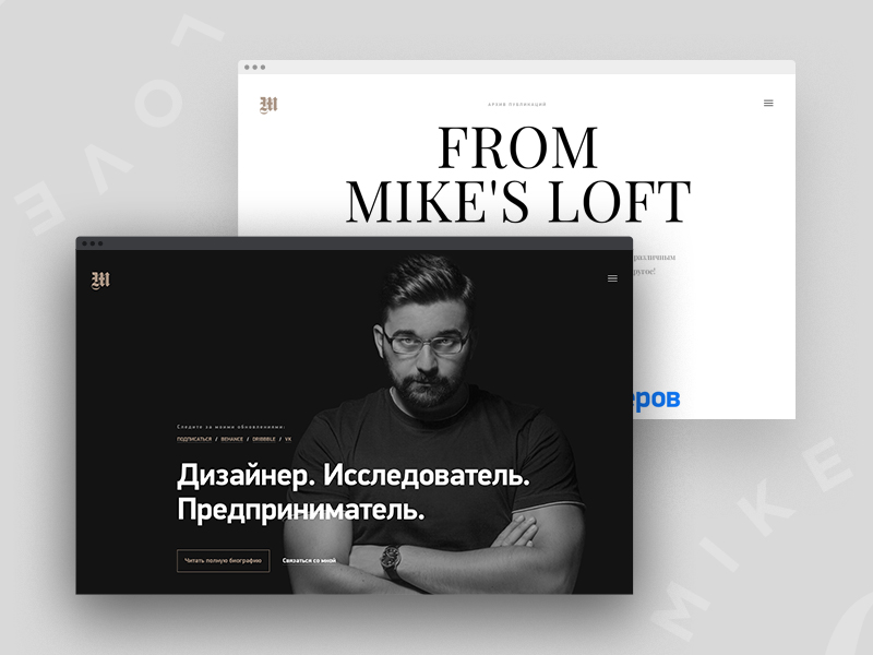 New edition of Mike's portfolio by Mike Yukhtenko on Dribbble