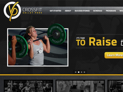 CrossFit Valley Park Website clean crossfit grunge interface metallic ui web design website yellow