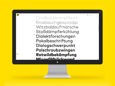 Next FontShop 27 family font fullscreen imac responsive specimen typeface web