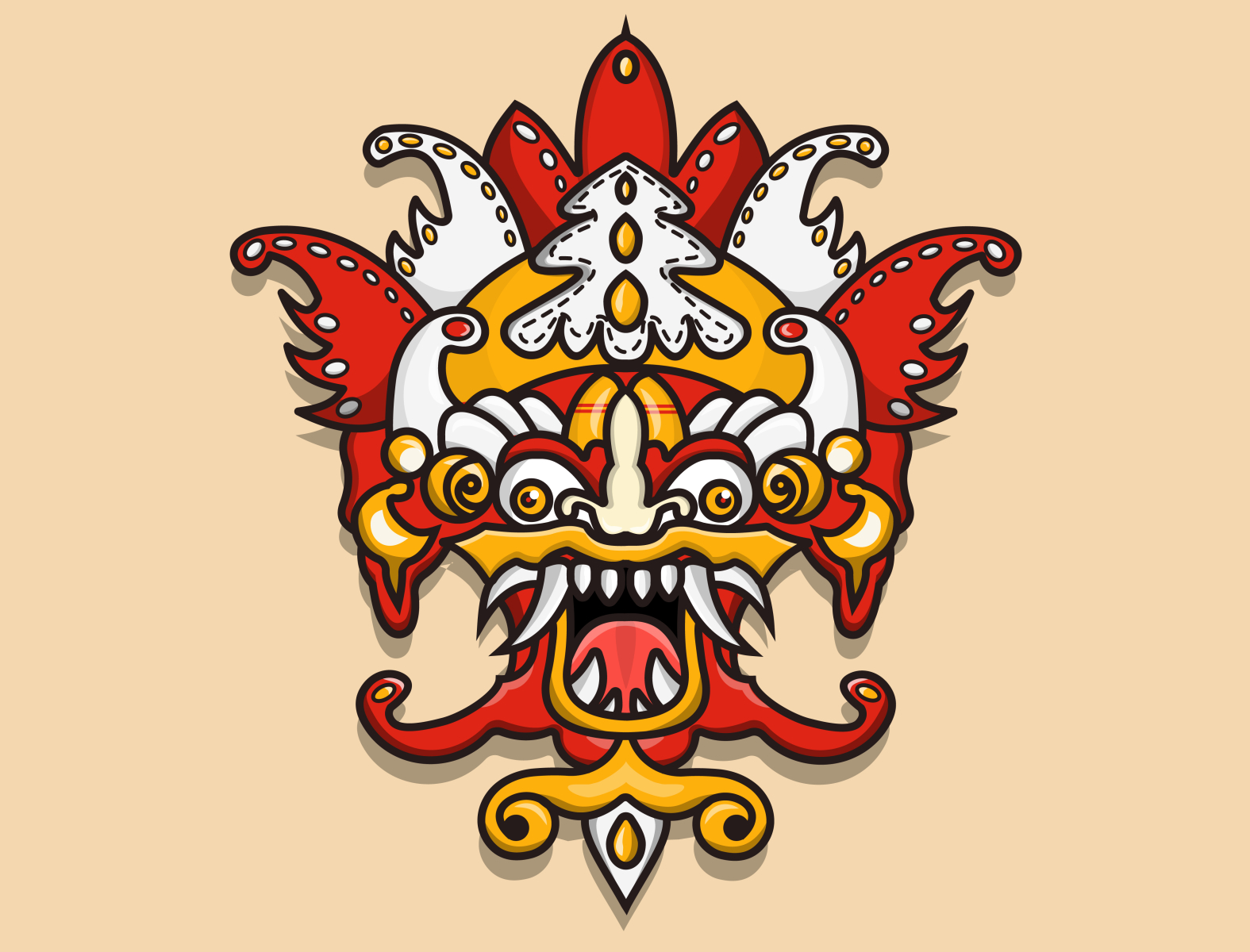 Balinese Mask #1 by Ayushi Aggarwal on Dribbble