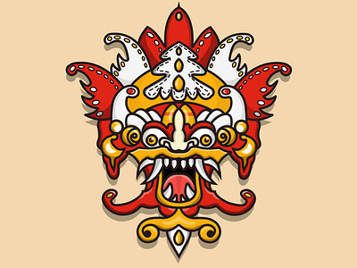 Balinese Mask #1 design icon illustration vector
