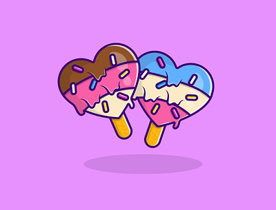 Heart-shaped Ice Cream animation branding design dribble food graphic design heart heartshaped ice cream illustration logo love motion graphics vector vector design