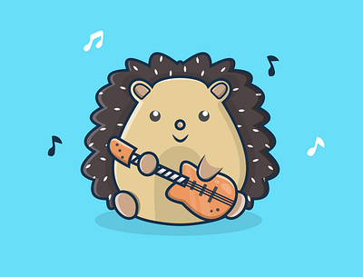 Hedgehog with guitar 3d animal animal with guitar animals animation branding cute cute animals design dribble graphic design guitar hedgehog illustration logo lovely motion graphics vector