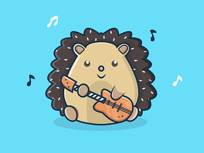 Hedgehog with guitar