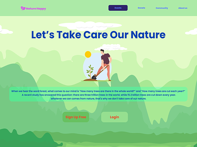 Nature Homepage app branding design icon illustration logo nature typography ui ux web website