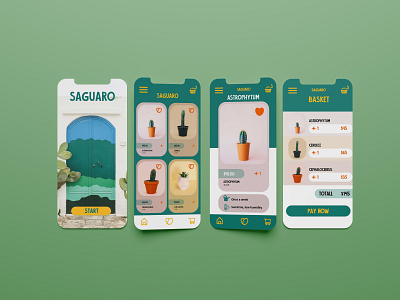 Saguaro "The Cactus shop app" app app design designer mobile application product designer ui uiux design ux