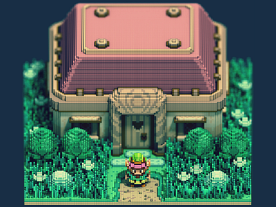 Zelda 3D isometric 3d fantasy isometric nintendo pixel pixelart voxel voxelart zelda