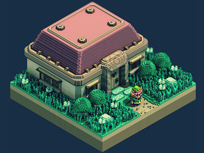 Zelda 3D isometric - 2nd view 3d fantasy isometric nintendo pixel pixelart voxel voxelart zelda