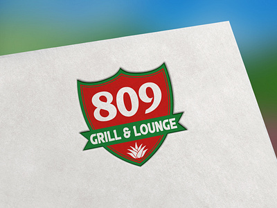 Beautiful shield Grill and Lounge Logo design