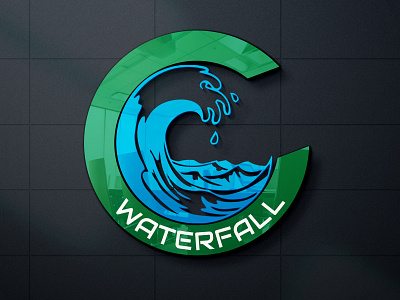 Waterfall logo design for my fiverr client adobe illustrator adobe photoshop brand icon branding branding design design graphic design illustration logo ui