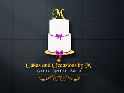 Cakes and Occasions by M logo design for my fiverr client adobe illustrator adobe photoshop brand icon branding branding design design graphic design illustration logo ui